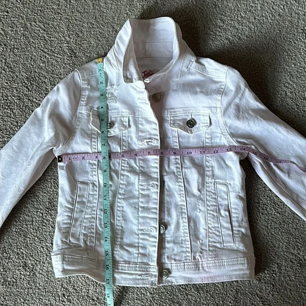 Justice Girl’s Distressed Jean Jacket in Faint Light Pink!